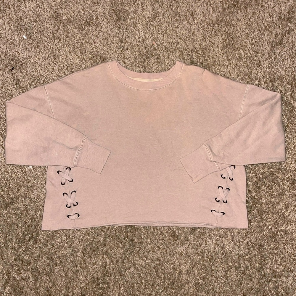 Aerie Tan Cropped Crewneck